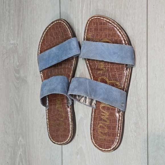 Sam Edelman Women Suede Double Strap Sandals Flats Shoes Sz 8M - Picture 2 of 10